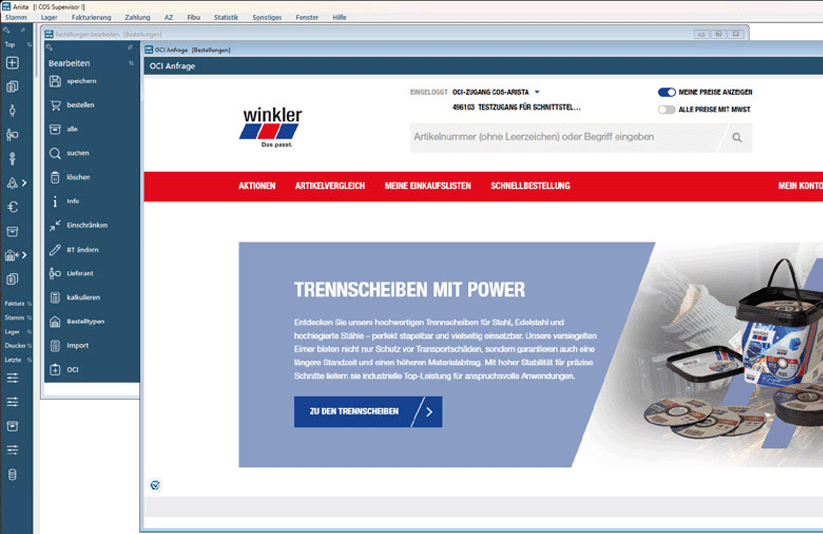 Website OCI-Schnittstelle